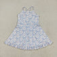Baby Girl Sleeveless Blue Bows Flower Yoga Active Wear Skort Dress RTS