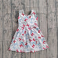 Baby Girls Toddler Red Blue Bows 4th of July Yoga Active Shorts Knee Length Dress RTS