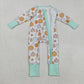 Baby Boy Long Sleeves Pumpkins Fall Zipper Pajamas Footie Romper RTS