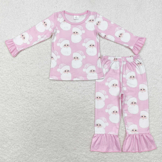 Baby Girl Christmas Santa Shirt Pants Pajamas Pink Set