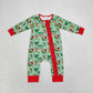 Baby Boy Girl Christmas Green Face Sibling Pajamas Tops Set