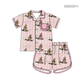 ( Moq 5 ) Preorder Baby Girls Kids Short Sleeves Ducks Stripes Buttons Shirt Shorts Set Pajamas Clothes