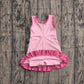 ( No moq ) Preorder Baby Girls Kids Sleeveless Shorts Scallop Dress Yoga Active Pink Clothes