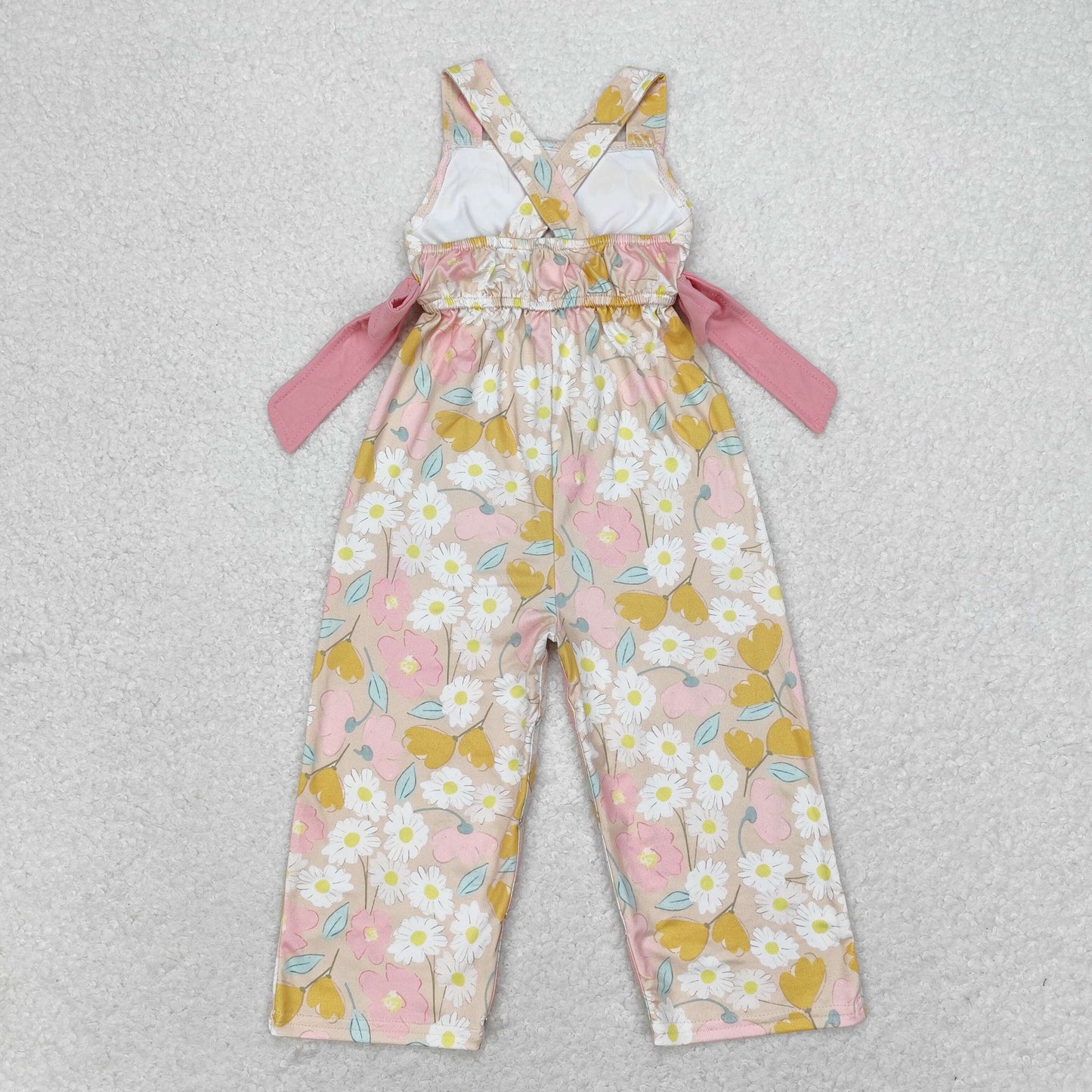 Baby Girl Sleeveless Flower Bows Pants Jumpsuit