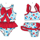 ( Moq 5 Each Style ) Sibling Baby Girls Kids Popsicles Tops Ruffle Shorts 4th of July Sets Summer Swimsuits