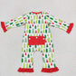 LR0626 Baby Girl Long Sleeves Christmas Tree One Piece Romper