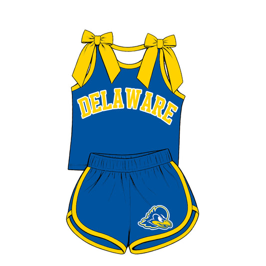 ( Moq 5 ) Baby Girls Kids Sleeveless Bows Shirt Shorts Team Set Clothes