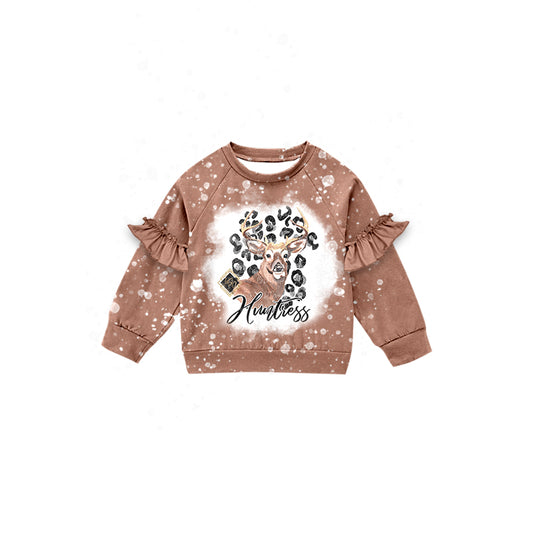 Baby Girl Ruffle Long Sleeves Deer Shirt Moq 5