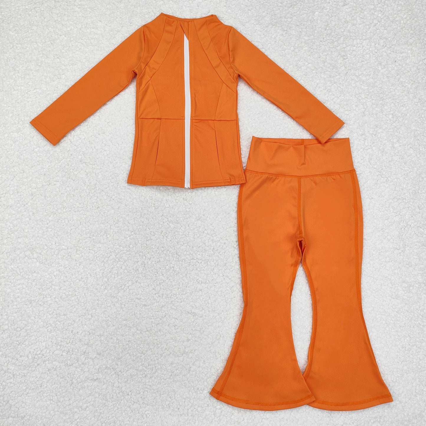 Baby Girl Orange Yoga Active Wear Tops Pants Clothes Set