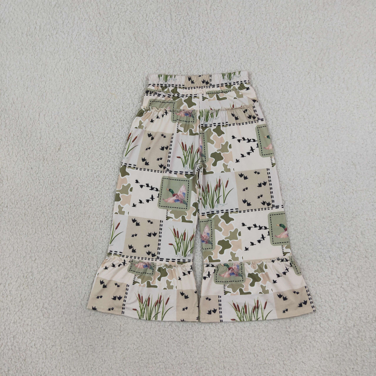 Baby Girls Kids Ducks Green Camo Ruffle Pants Bottoms Clothes RTS