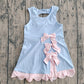 ( No moq ) Preorder Baby Girls Sleeveless Plaid Bows with Shorts Yoga Scallop Dress