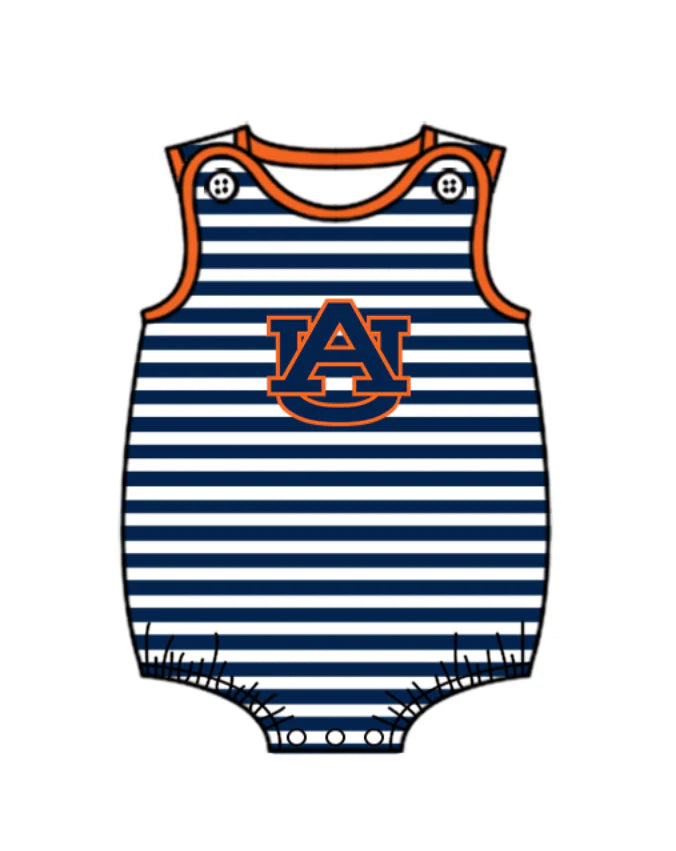 ( Moq 5 ) Baby Boys Infant Sleeveless AU Stripes Team Summer Bubble Romper