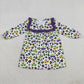 Baby Girls Kids Masks Leopard Purple Ruffle Mardi Gras Knee Length Dress RTS