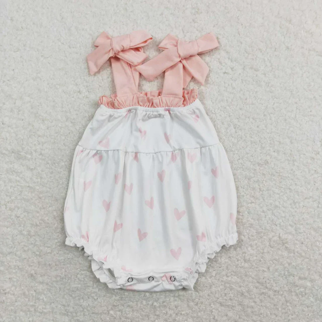 Baby Boy Girl Valentines Hearts Sibling Romper Clothes Set