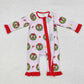 Baby Girl Christmas Green Face Zipper Pink Bamboo Romper