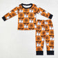 Baby Boy Halloween Dogs Spider Shirt Pants Pajamas Orange Set