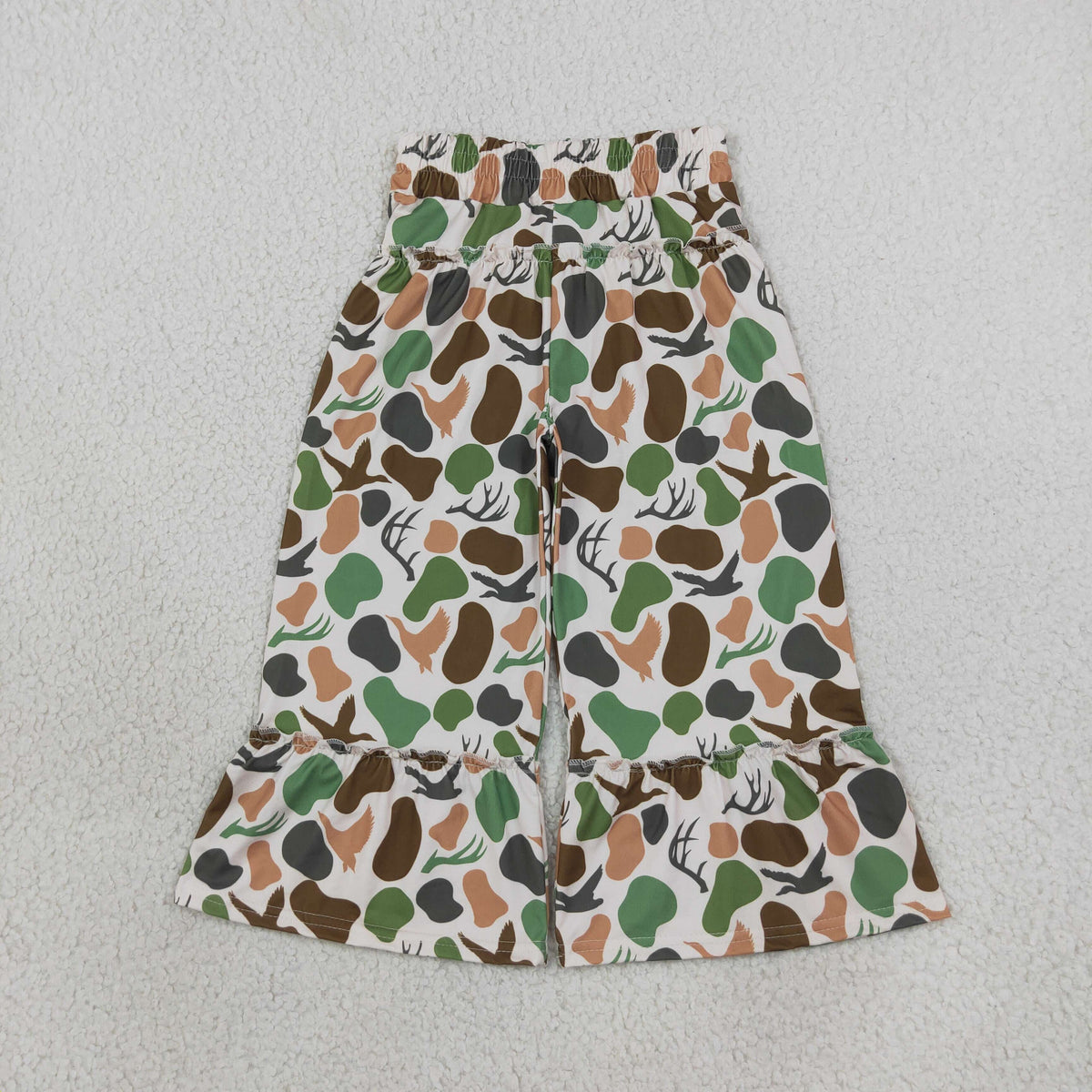 Baby Girls Kids Deer Ducks Camo Ruffle Pants Bottoms Clothes RTS