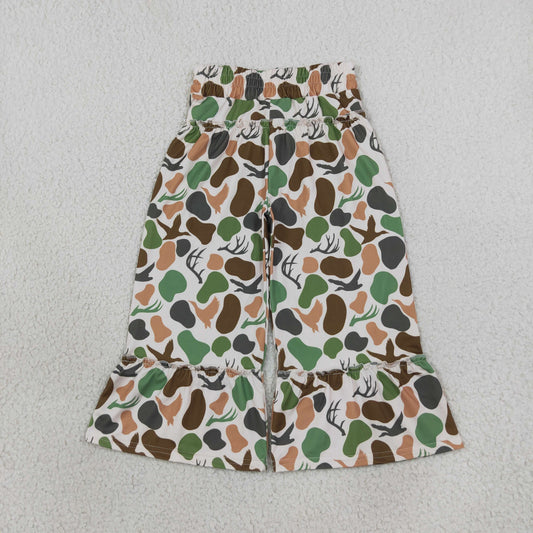 Baby Girls Kids Deer Ducks Camo Ruffle Pants Bottoms Clothes RTS