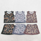 Sibling Baby Girls Kids Sleeveless Camo Tops Skirts Shorts Sets Yoga Active Clothes RTS