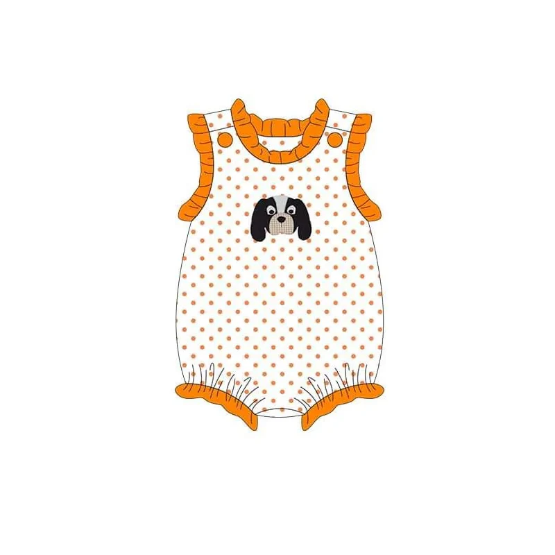 Baby Girl Team Sleeveless Dog Bubble Romper