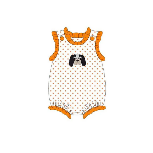 Baby Girl Team Sleeveless Dog Bubble Romper