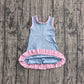 ( No moq ) Preorder Baby Girls Kids Sleeveless Shorts Pink Scallop Blue Dress Yoga Active Clothes