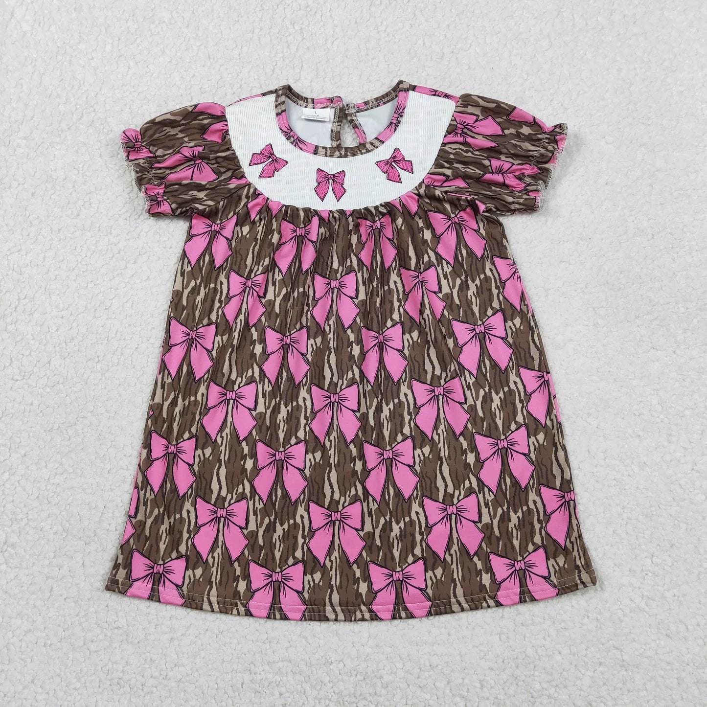 Sibling Girls Kids Adult Women Embroidery Bows Southern Camo Smocked Dress Romper Pajamas Pants RTS