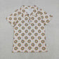 Adult Men Short Sleeves Mardi Gras Buttons Donuts Shirt Tops RTS