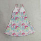 Baby Girls Kids Straps Colorful Tree Yoga Shorts Knee Length Dress RTS