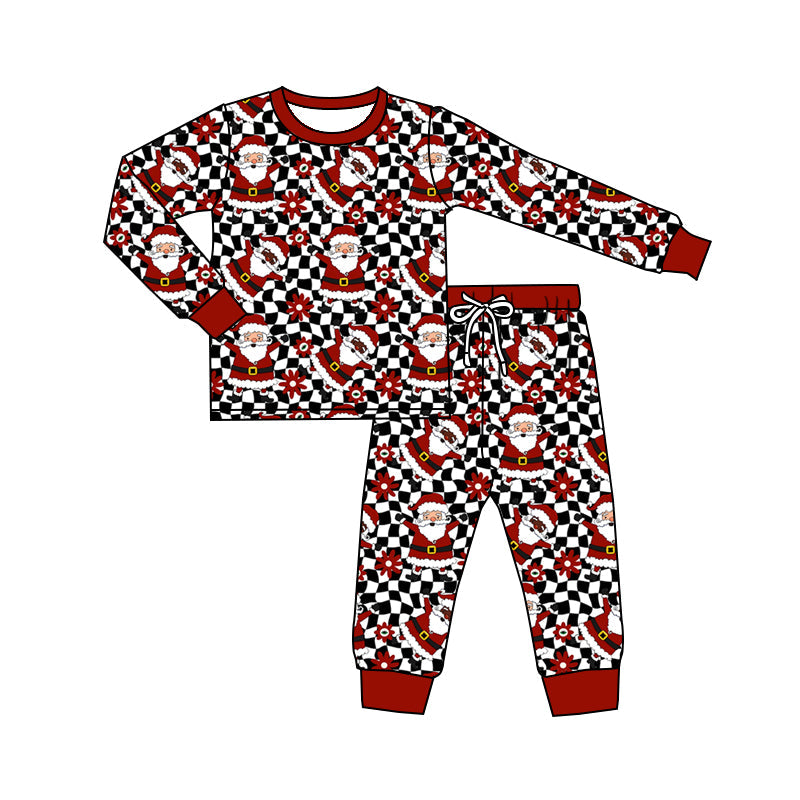 Baby Girl Christmas Santa Long Sleeves Shirt Pants Pajamas Set