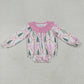 Baby Girl Long Sleeves Bows Trees Ruffle Christmas Bubble Romper RTS