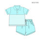 ( Moq 5 ) Preorder Baby Boys Kids Short Sleeves Stripes Buttons Shirt Pockets Shorts Set Clothes