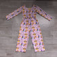 ( No moq ) Preorder Baby Girls Kids Long Sleeves Flower Donuts Pants Mardi Gras Jumpsuit Clothes