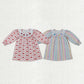 Sibling Baby Girl Long Sleeves Embroidery Hearts Bows Valentine's Day Dresses RTS