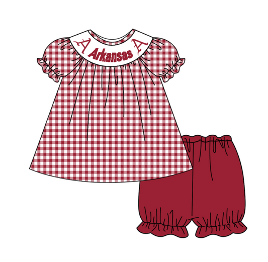 Moq 5 Baby Girl Short Sleeves Paid Tops Dark Red Shorts Team Set