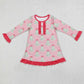 Baby Girl Long Sleeves Christmas Tree Pink Dress