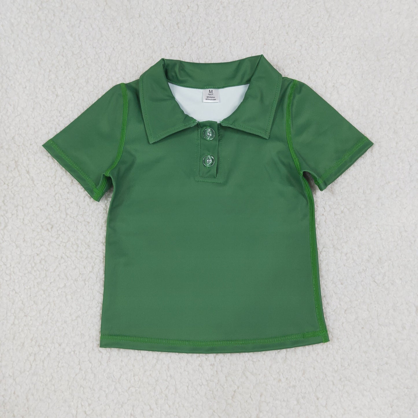 Baby Girls Kids Short Sleeves Green Buttons Yoga Active Shirt Tops RTS