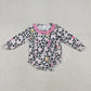 Baby Girls Kids Hearts Leopard Valentine's Day Ruffle Bubble Romper RTS