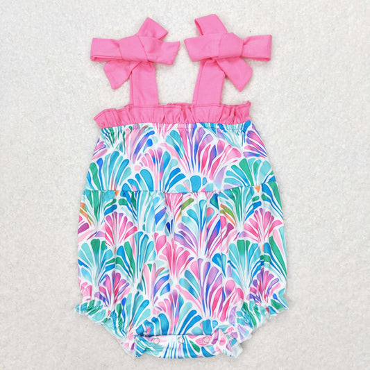 Baby Girl Sleeveless Colorful Seashells Summer Bubble Romper