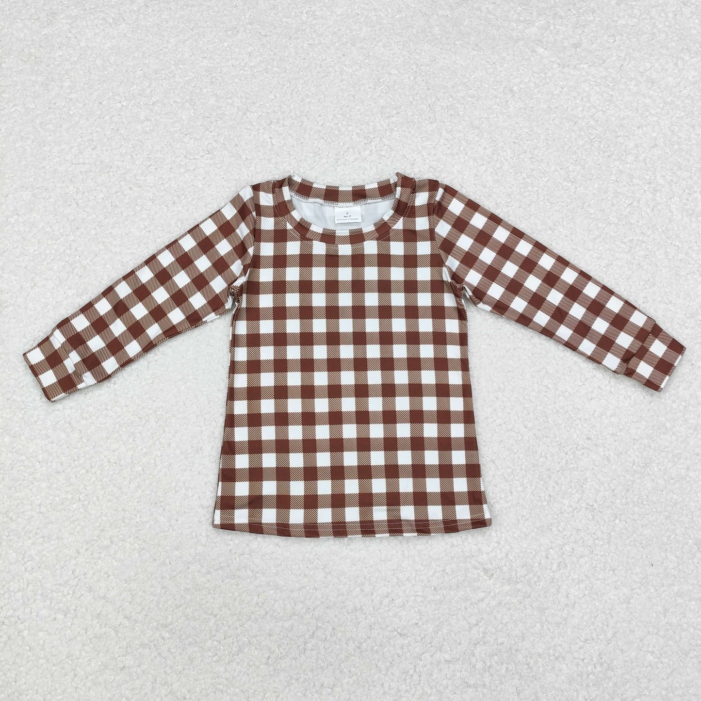 Baby Boy Brown Checkered Long Sleeves Shirt Tops