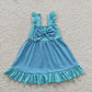 Baby Girl Princess Sibling Bows Summer Knee Length Dress