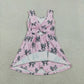 Sibling Baby Girls Kids Western Cow Bows Pink Romper Dress RTS