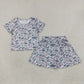 Baby Girl Short Sleeves Grey Camo Shirt Skorts Set Summer Clothes RTS