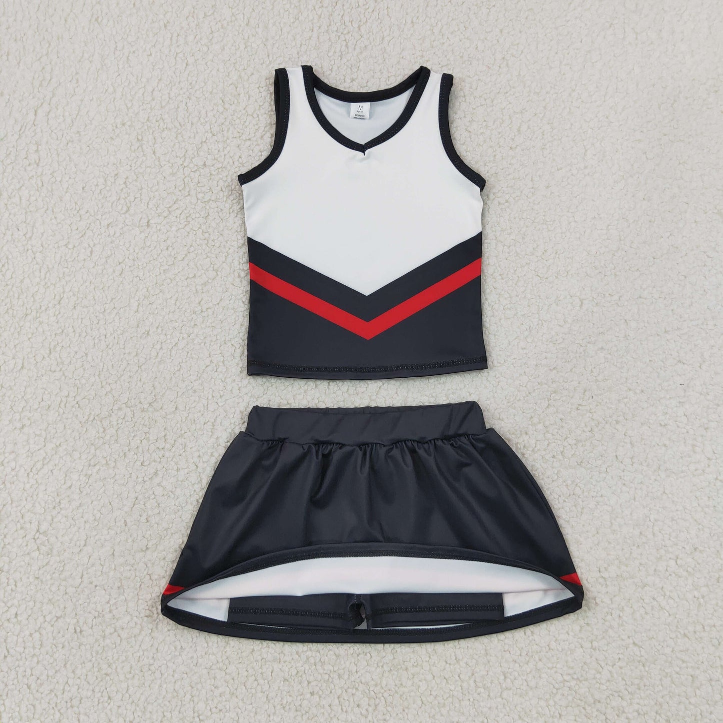 Baby Girls Kids Sleeveless Tops Black Skirt Shorts Set Yoga Active Team Clothes RTS