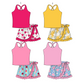 Baby Girl Sleeveless Strawberry Flower Sibling Summer Set ( Moq 5 Each Style ) 3.18