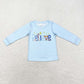 Baby Boy Long Sleeves Christmas Believe Blue Shirt