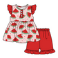 Baby Girl Short Sleeves Watermelon Hearts Sibling Romper Dress Clothes Set ( Moq 5 Each Design )