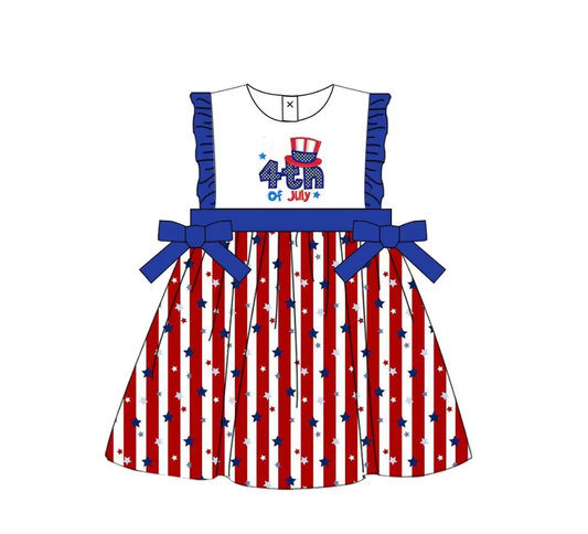 Moq 3 Pre-order GSD0674 Baby Girl July 4th Stars Stripes Dress