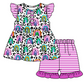 Baby Girl Leopard Rainbow Sibling Romper Dress Clothes Set ( Moq 5 Each Design )