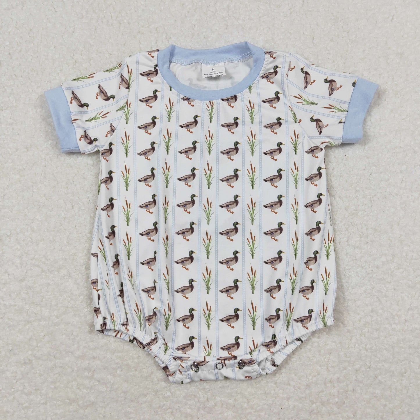 Baby Boy Short Sleeves Ducks Bubble One Piece Summer Romper